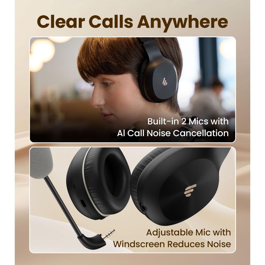 Edifier K750W Wireless Stereo Headset with Noise Cancelling Mic - Black