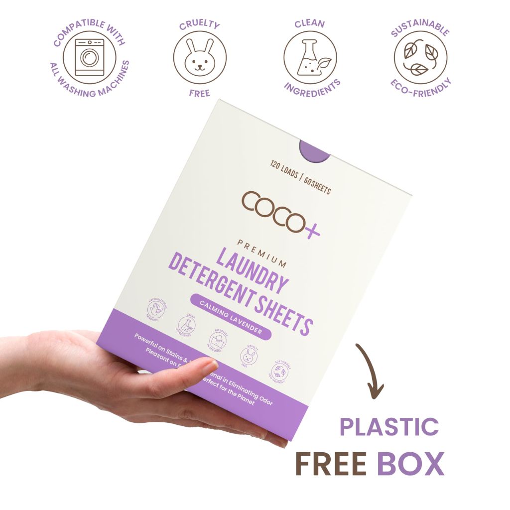 COCO+ Laundry Detergent Sheets - (120 Loads 60 Sheets) - Calming Lavender