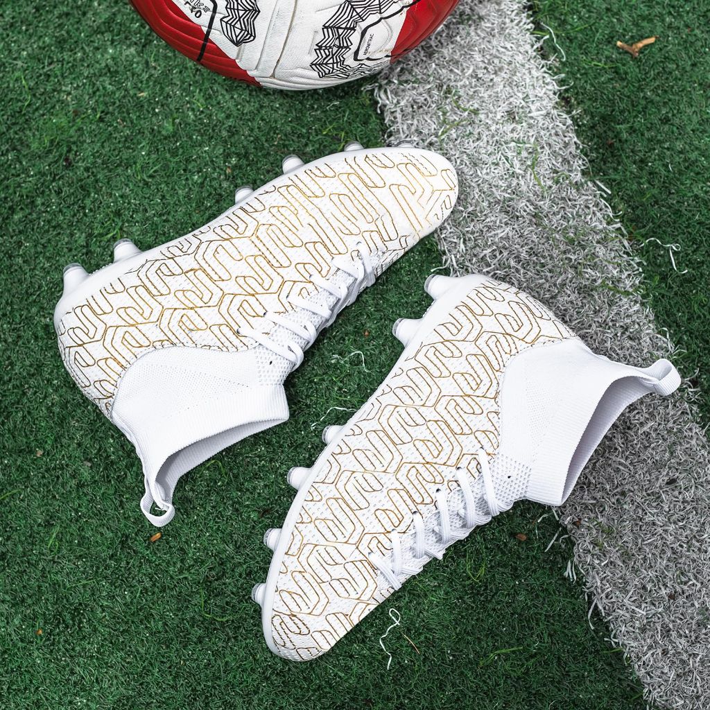 SZ 12 XGHRIAN Soccer Cleats Unisex ,White, Little Kid