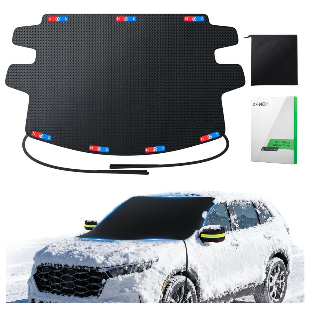 Zanch Upgrade Windshield Cover for Ice & Snow [Fast Install & Removal] Small to Mid-Size SUVs - (69''x48'')