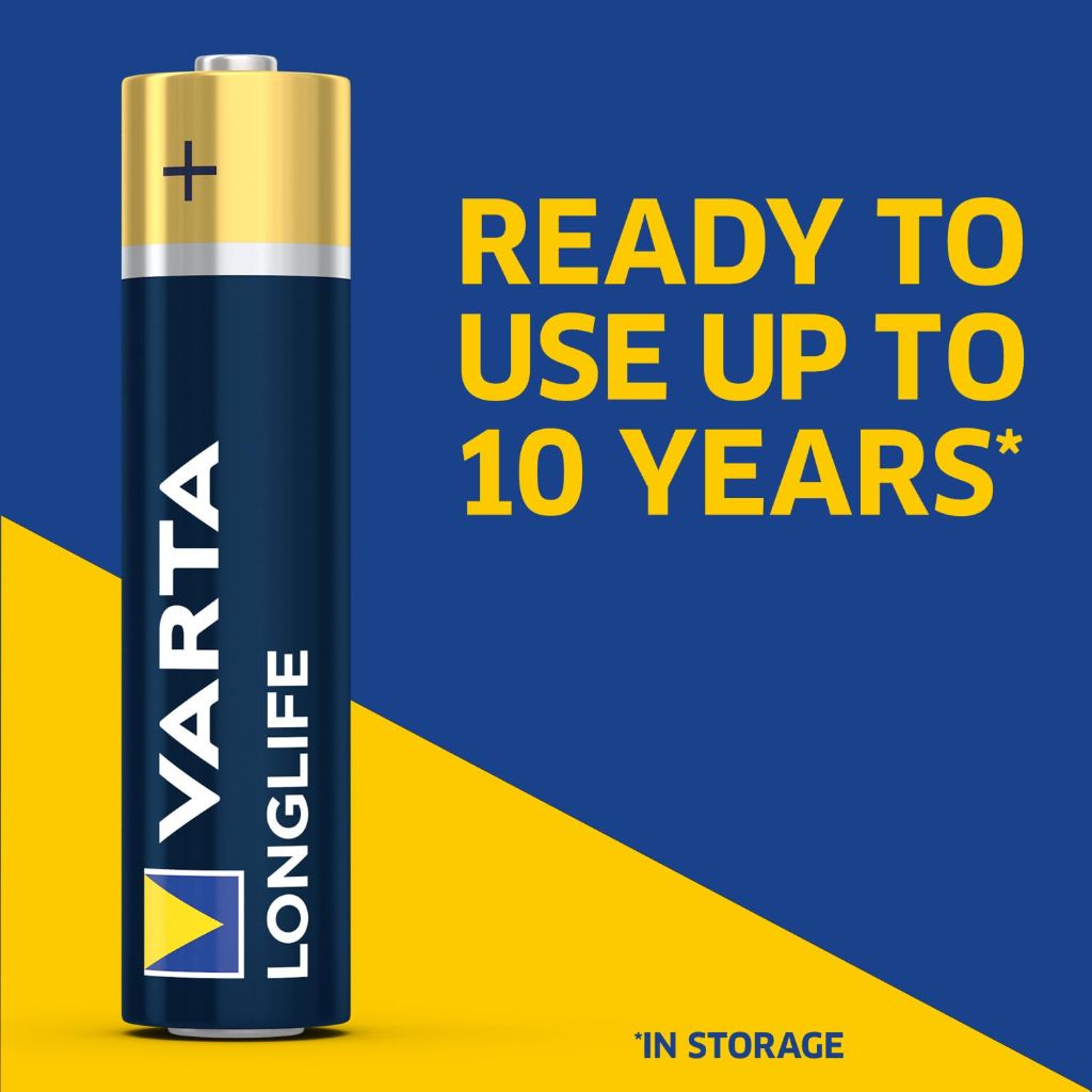 Varta Longlife AA Batteries (100 Pack), Alkaline Double A Battery