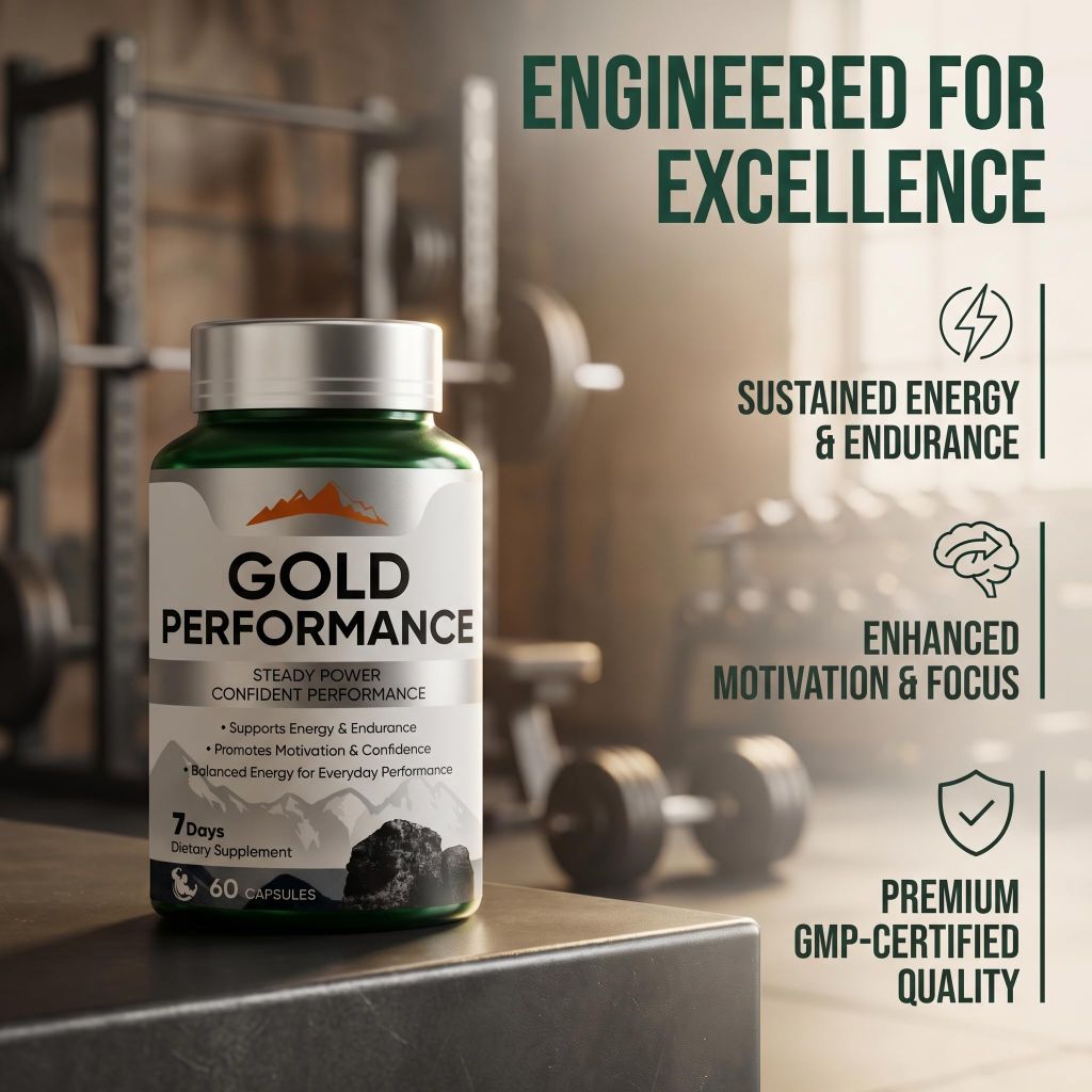 Gold Performance Capsulas – Daily Energy & Endurance Support Supplement | 60 Capsules