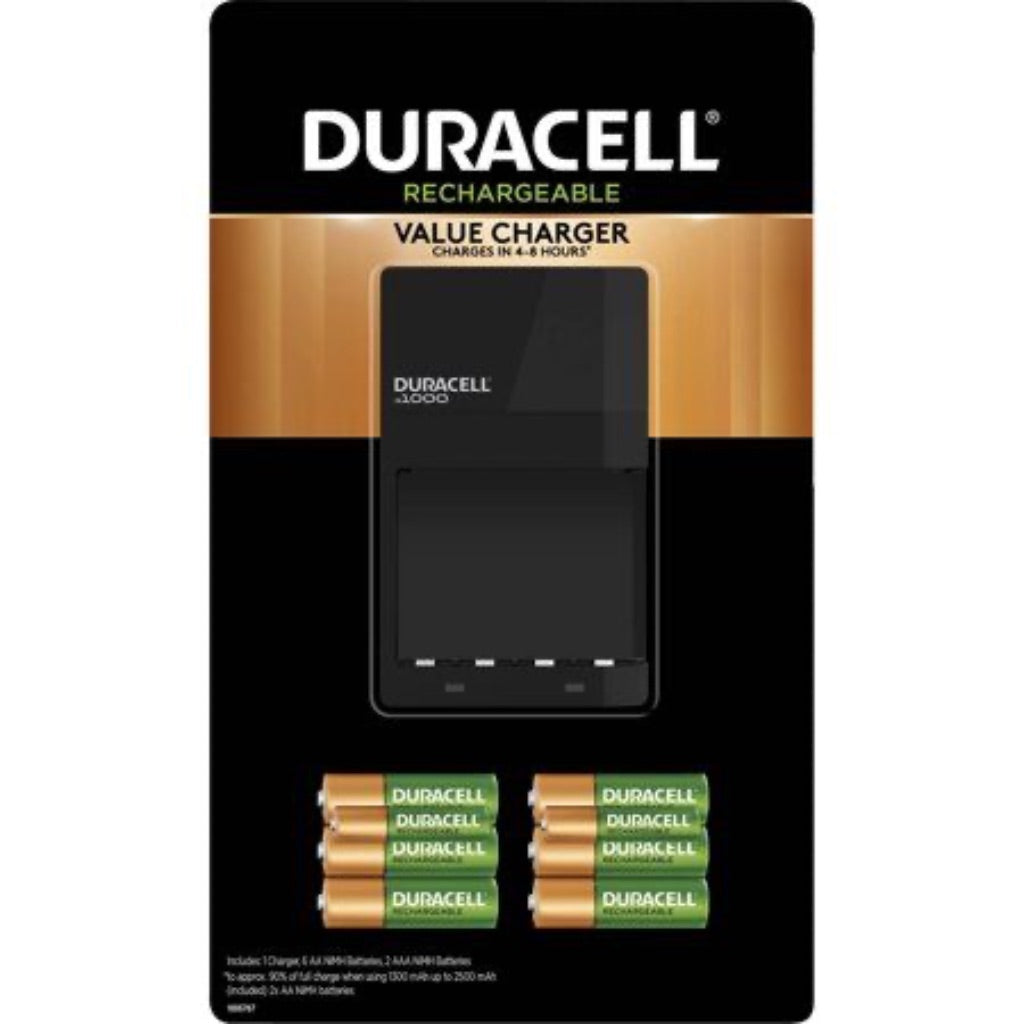 Duracell Charger for Rechargeable AA and AAA Batteries, 4 Slots