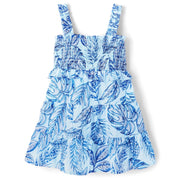 The Children's Place Toddler Girls Tropical Smocked Tiered Dress - Blue, Size 2T