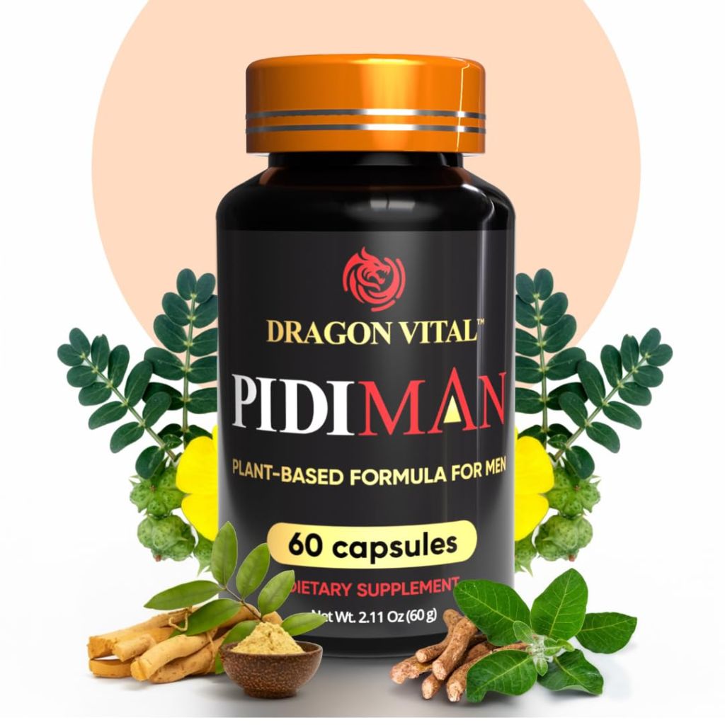 Dragon Vital PIDIMAN Plant-Based Performance Supplement for Men, 60 Capsules, 30-Day Supply