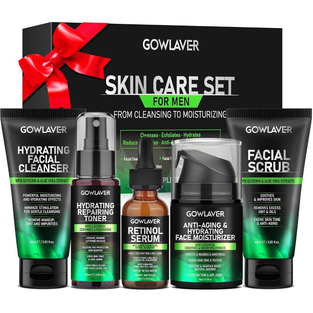 GOWLAVER Men’s Skincare Set – Hydrating, Moisturizing Face Care Routine for All Skin Types