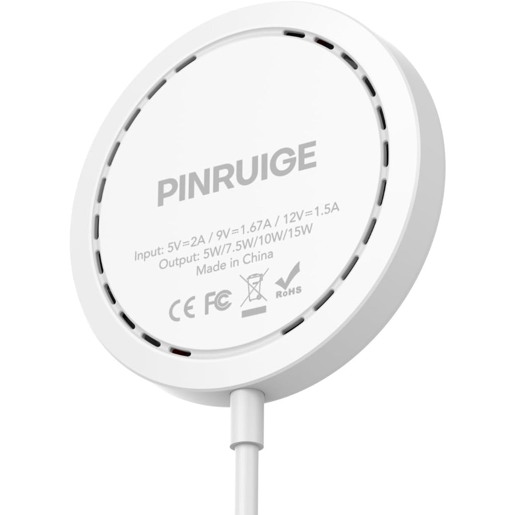 Magnetic Wireless Charger for iPhone Fast Mag Safe Pad, White