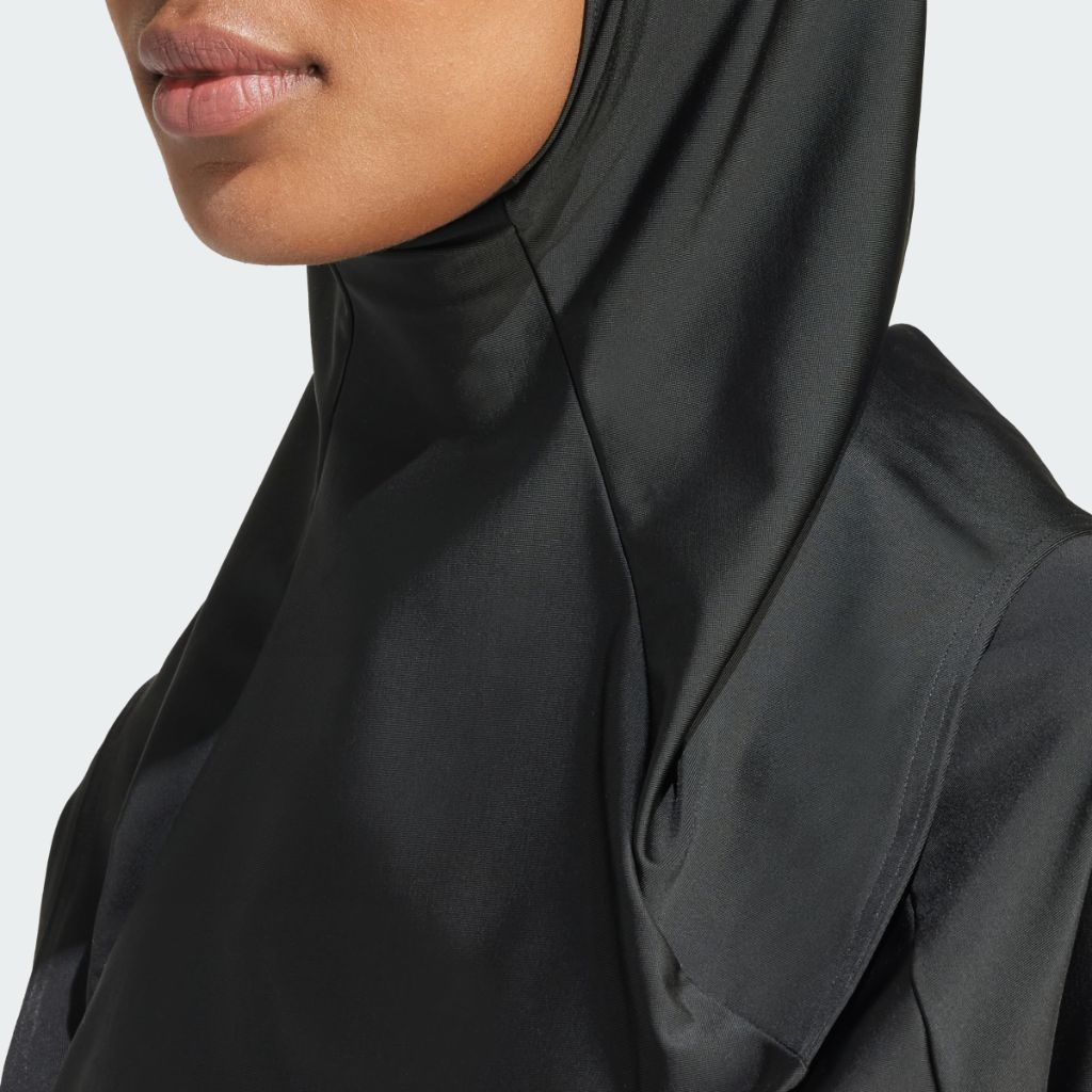 Adidas Women's 3 Stripes Swim Hijab, Black, Large