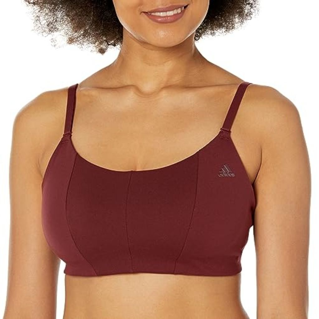 Adidas Women's Yoga Studio Light-Support Bra, Shadow Red, Small A-C