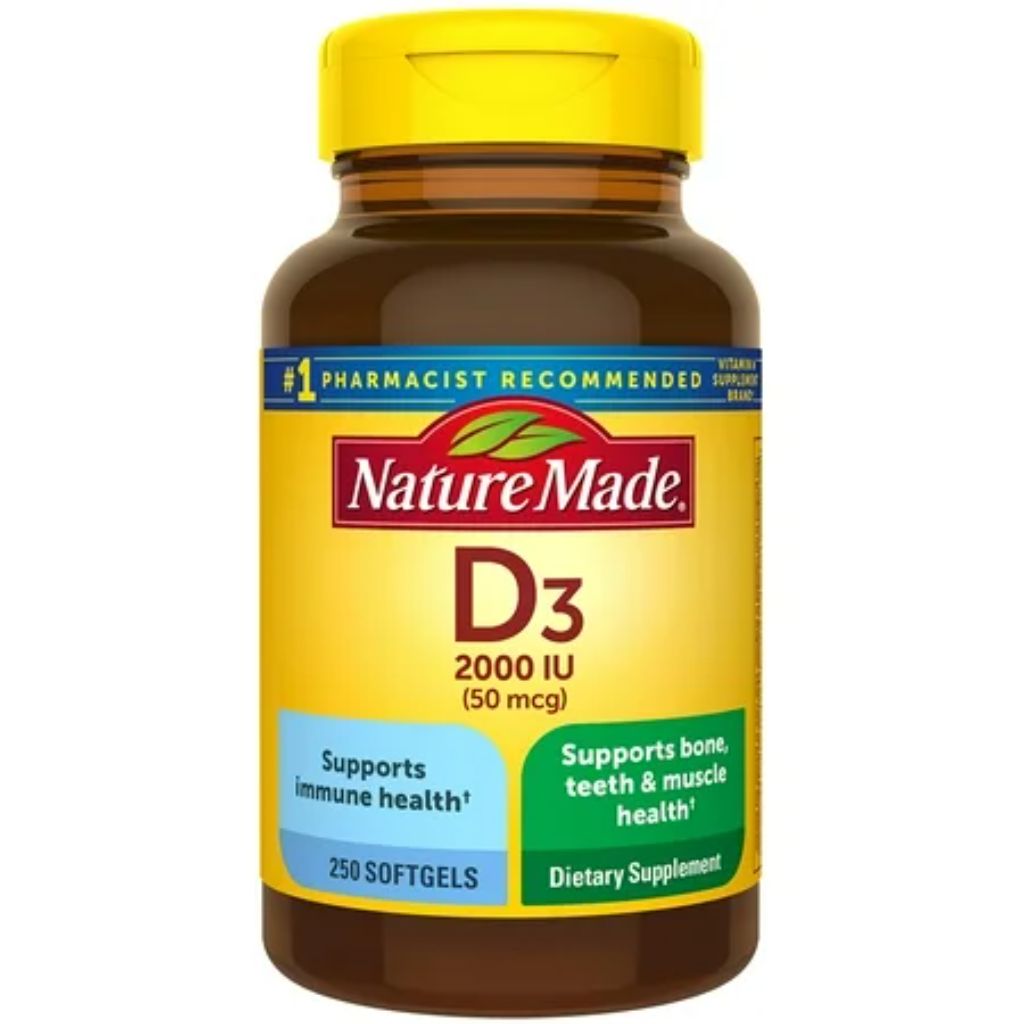 Nature Made Vitamin D3 2000 IU (50 mcg) Softgels  250 Count