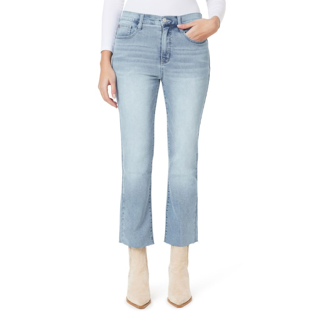 WallFlower Women's Fearless Curvy Super High-Rise Denim 27" Bootcut Ankle Jeans, Elle - size 17
