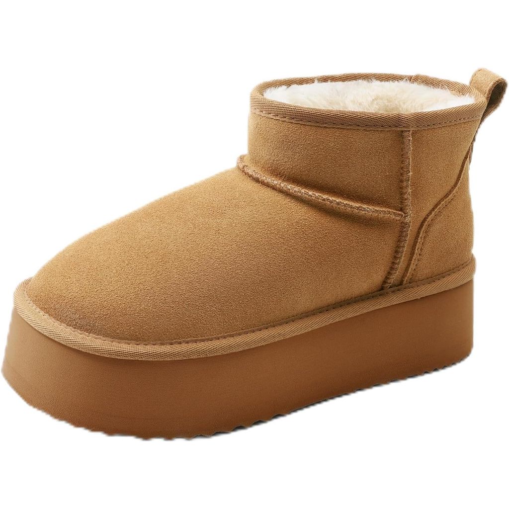 DREAM PAIRS Platform Winter Boots Genuine Suede Chestnut - 11