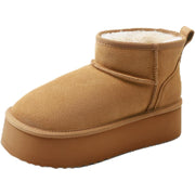 DREAM PAIRS Platform Winter Boots Genuine Suede Chestnut - 11