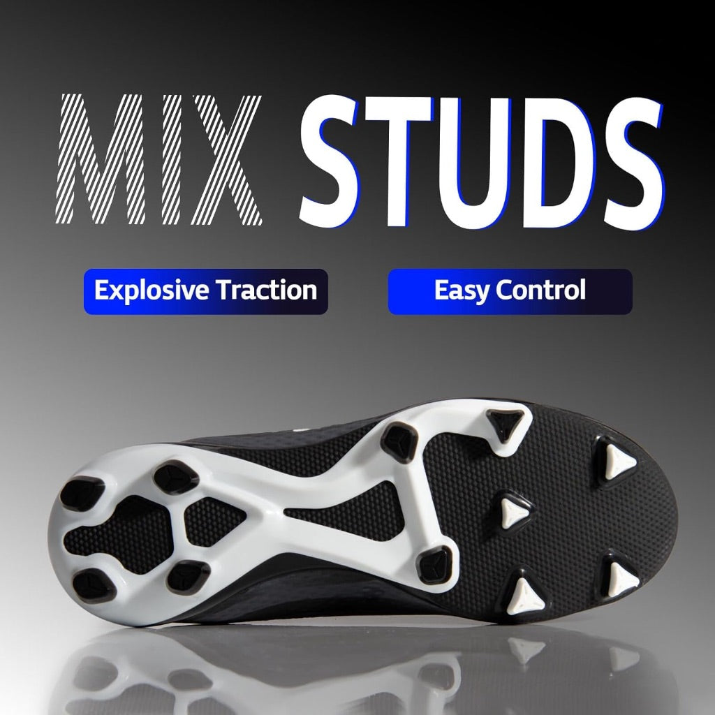 AMZZPIK Little Kids Soccer Cleats - Black/White, Size 12