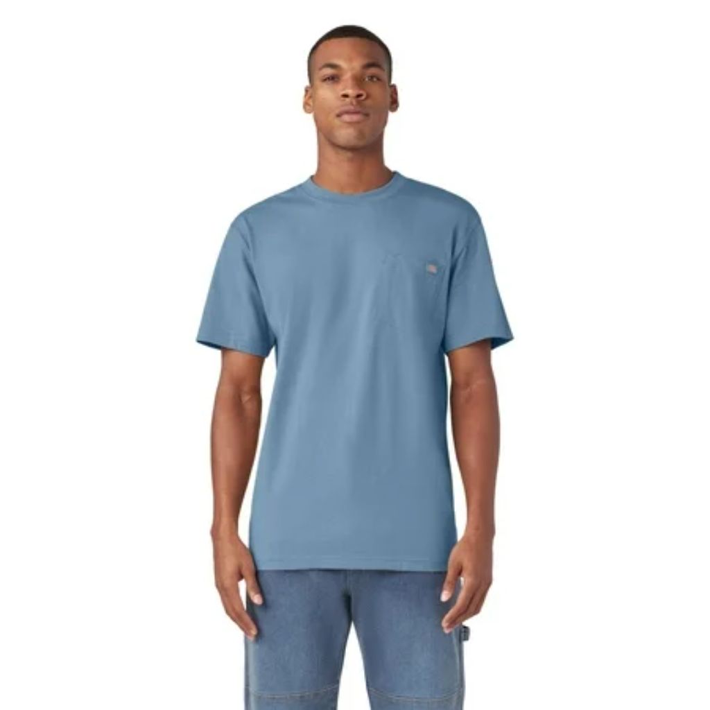 Dickies Men's Heavyweight Heathered Short Sleeve Pocket T-Shirt - Coronet Blue Heather, Size 3XL