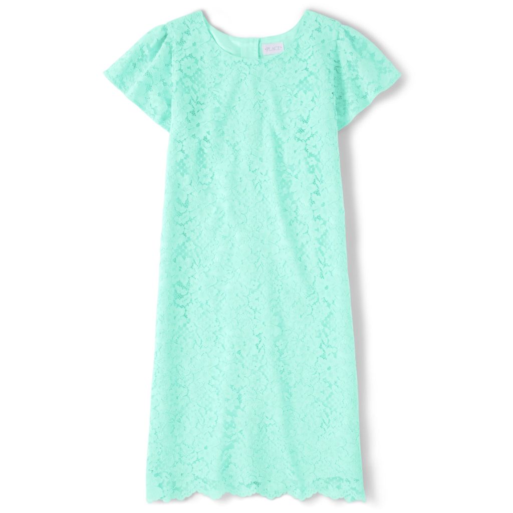 The Children's Place Women's Dress, Aqua Lace, XX-Large