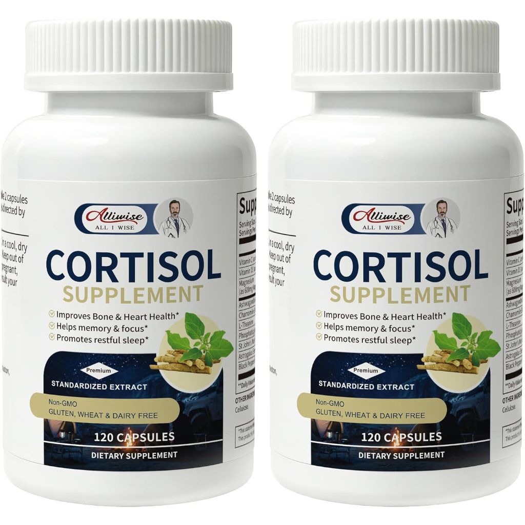 Cortisol Supplement, Magnesium, Ashwagandha, L-Theanine - 240Count