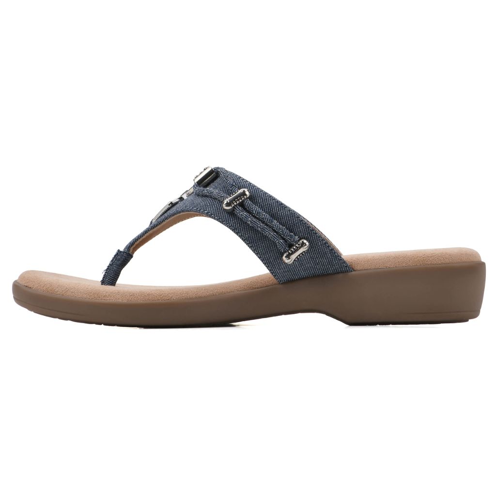 CLIFFS BY WHITE MOUNTAIN Women's Bailee Sandal, Dk Blue/Denim/Fabric - size 6