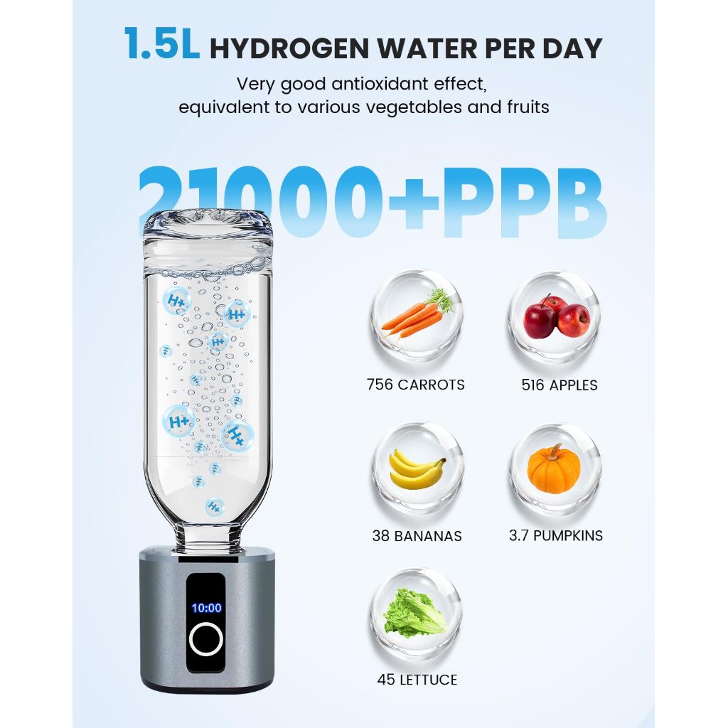 Portable SPE PEM Electrolytic Water Generator: Chlorine Odor Removal, LED Display (Up to 4000 PPB)