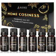 Scented Oil Gift Set of 6, 10mL Scented Oils - Apple Cinnamon, Turkish Coffee, Patchouli Paradise, Soft Leather, Cinnamon, Green Tea Tonic