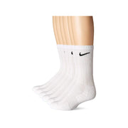Nike Adult Unisex Everday Cushioned Crew Socks (6 Pairs) - White, Large