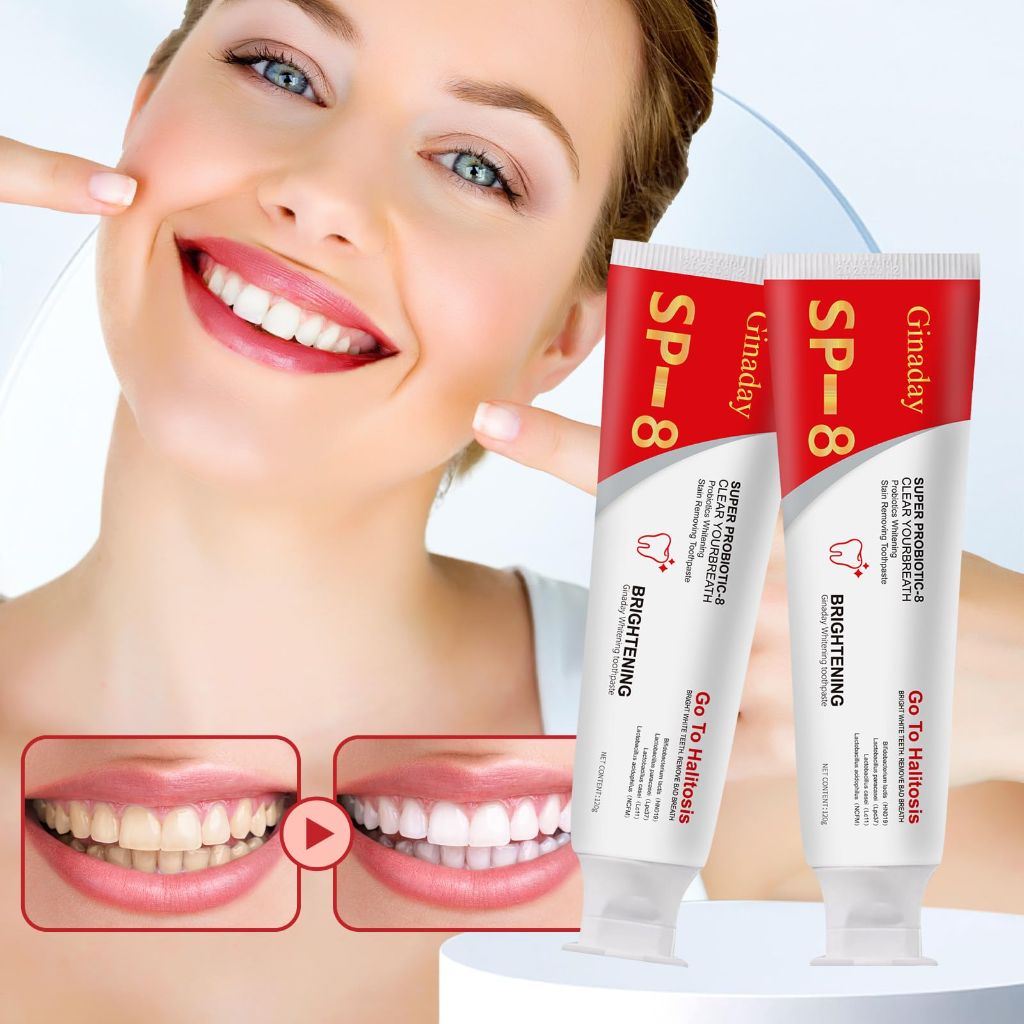 Shiren Zhuangshu 2 Pcs SP-8 Probiotic Toothpaste, Deep Cleaning Care Fresh Breath with Probiotic Oral Microbiot.