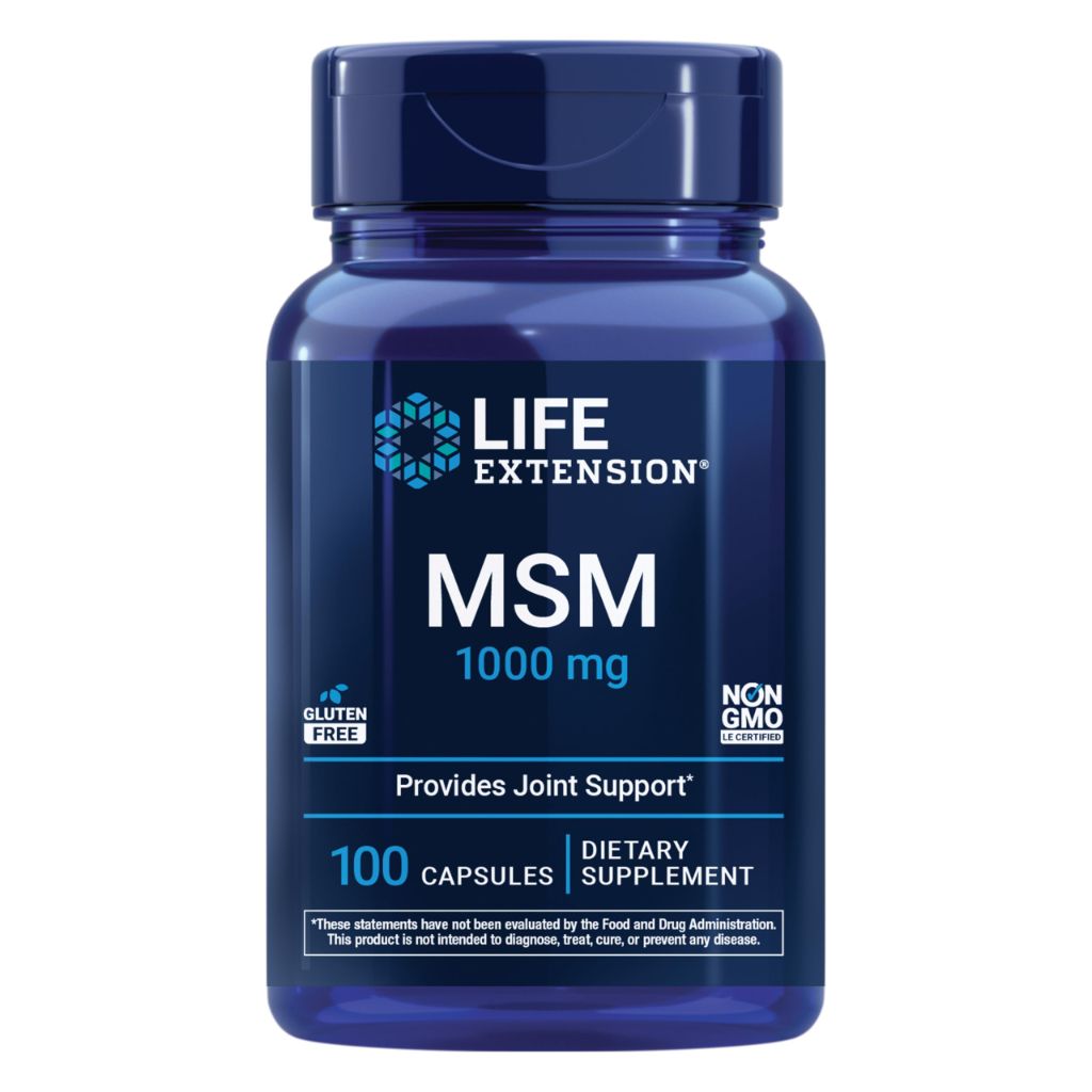 Life Extension MSM, 1000 mg, methylsulfonylmethane, 100 Capsules