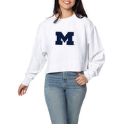 Chicka-d Women's Standard Corded Boxy Pullover, White, X-Large