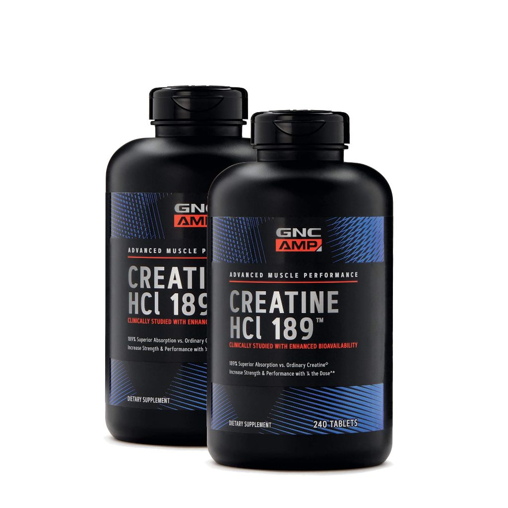 GNC AMP Creatine HCl 189, Targeted Muscle Builder and Recovery Supplement 480 Count - 2 Pk