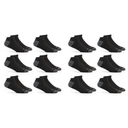 Fruit of the Loom Men's Dual Defense No Show Socks (12 Pack), Black, Medium (6 - 12)