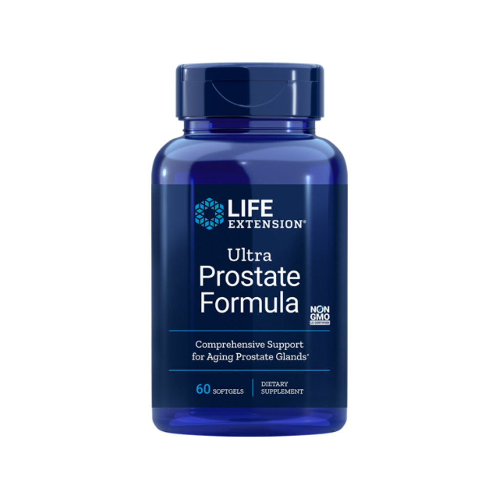 Life Extension Ultra Prostate Formula  saw palmetto for men  pygeum  stinging nettle root  lycopene  prostate health  urination flow  PSA  non-GMO  gluten-free  60 softgels