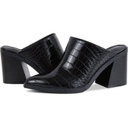 JeimPoey Womens Mules Pumps Point Closed Toe Slip-on Heels Stacked Chunky Block Heel Backless Clogs