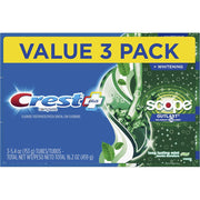 Crest Plus Scope Outlast Complete Whitening Toothpaste, Mint, 5.4 Ounce, 3 Count