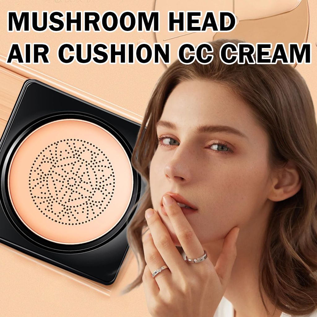 LZXLUKGIR Mushroom Head Air Cushion CC Cream Foundation, 2PCS Natural