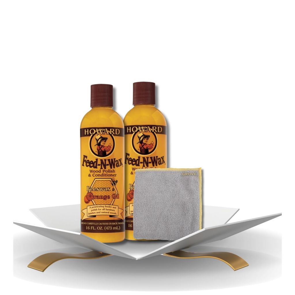 Orange Scent Wood Protector Gel 16 oz Bundle with Microfiber Cloth - Wood Wax Conditioner & Polisher for Furniture - Kitchen Cabinet Restorer - Butcher Block Finish - (3 Items)