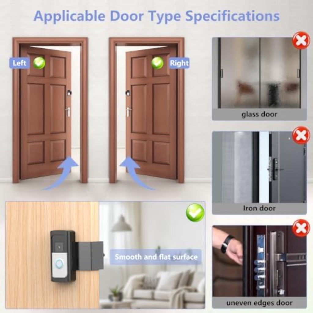 No-Drill Anti-Theft Doorbell Mount for Ring Video Doorbell (2024)/Battery Doorbell Plus/Pro/(2020 Release)