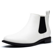 ANJOUFEMME Women Chelsea Ankle Boots, White - size 6