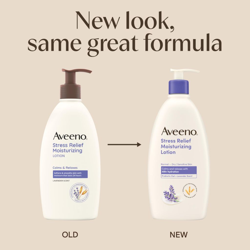 Aveeno Stress Relief Moisturizing Body Lotion with Lavender Scent, 12 fl. oz