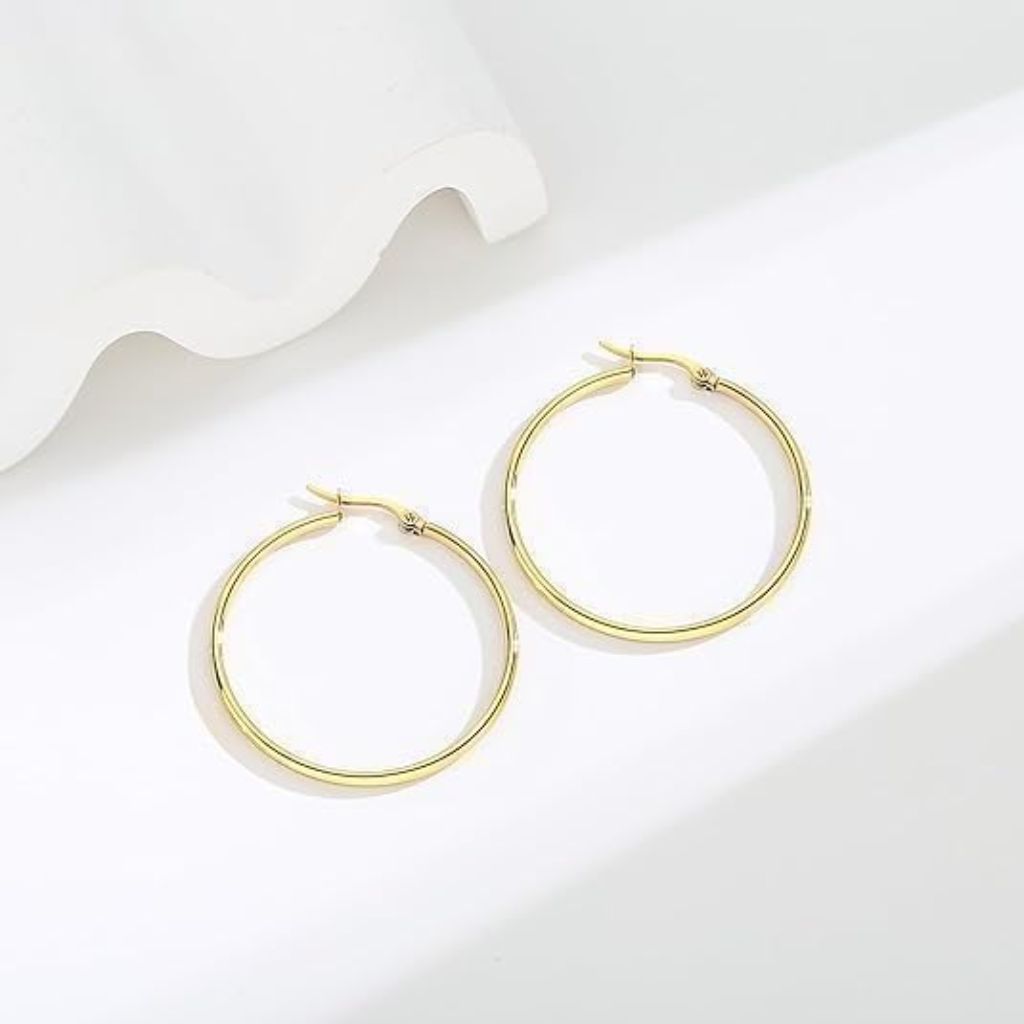 14K Gold-Plated Hoop Earrings (27mm)