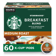 Starbucks K-Cup Coffee Pods, Medium Roast Hot or Iced Coffee, Breakfast Blend, 10 Keurig Pods