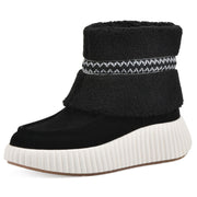 WHITE MOUNTAIN Women's Digital Platform Faux Fur Bootie, Black/Suede - size 8