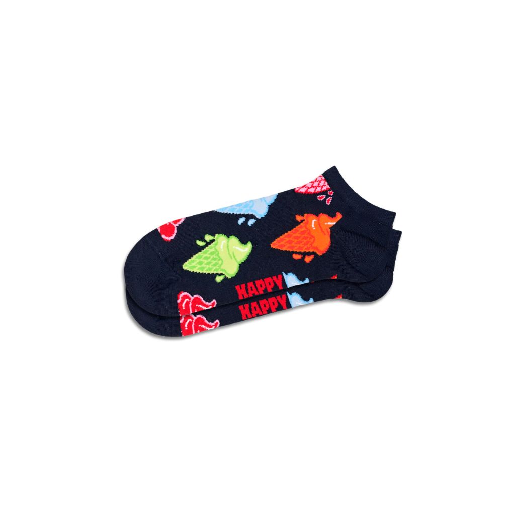 Happy Socks 4-Pack Ice Cream Low Socks, White, S/M