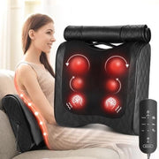 2-in-1 Back Massager with Heat, Percussion & Shiatsu, 3D Deep Tissue Kneading Massage Pillow