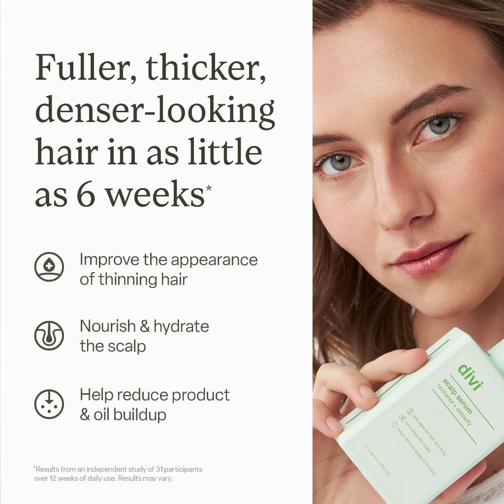 Divi Scalp Serum for Thinning Hair, 30ml – Clinically Tested, Nourishing Formula with Amino Acids, Caffeine & Rosemary Oil