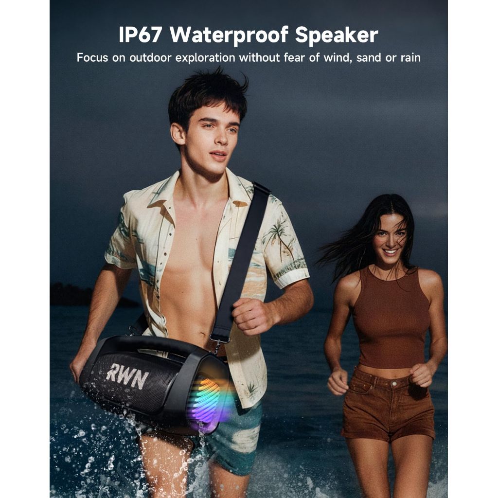RWN Outdoor Bluetooth Waterproof Speaker  (Black)