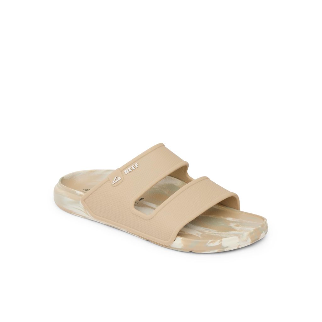 SZ 12, Reef Oasis Double Up Men's Waterproof Slide Sandal, Fossil/Birch