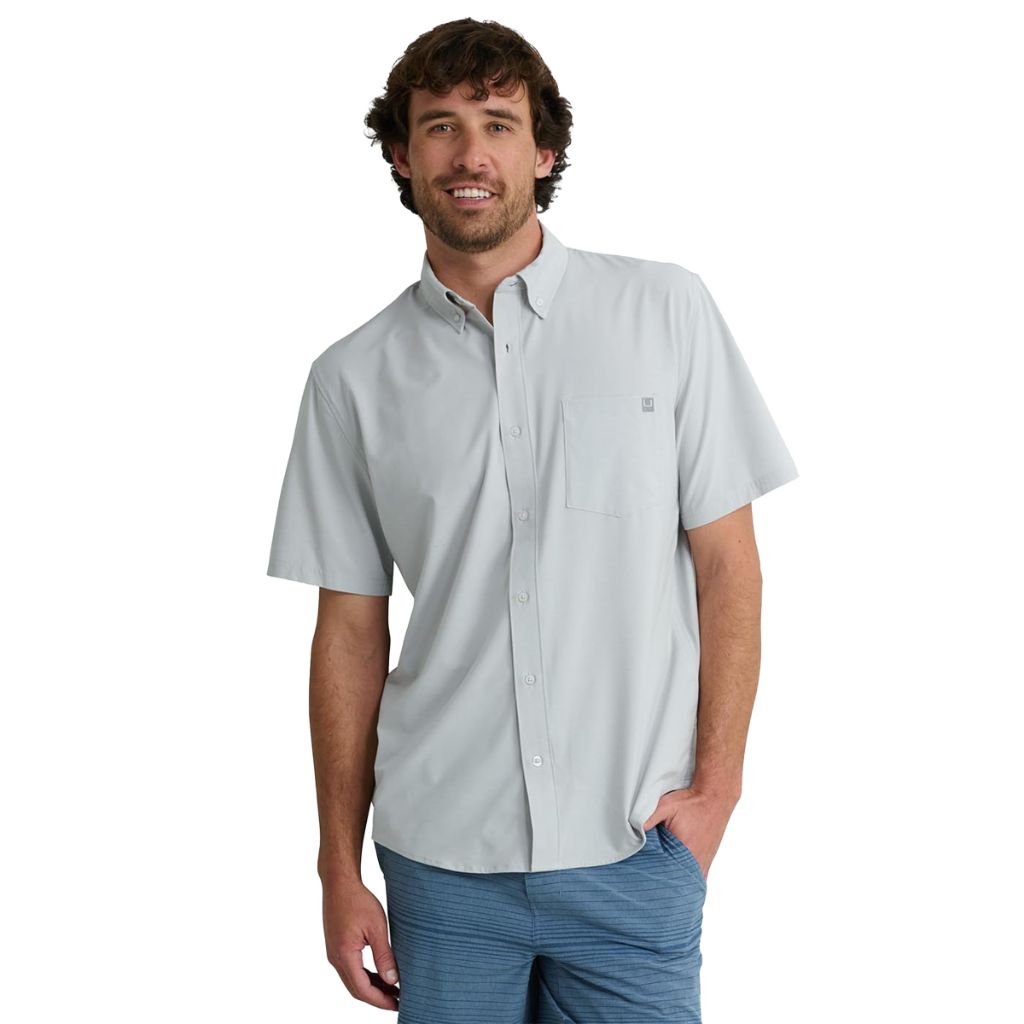 Huk Men's Kona Short Sleeve Fishing Shirt - Harbor Mist L