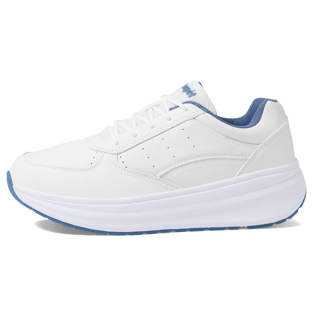 SZ 12M, Propét Women's Ultima Leather Orthotic Athletic Shoes White/Denim