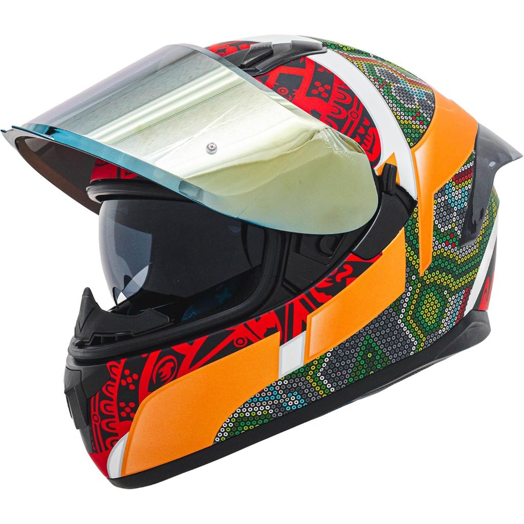 HAX Obsidian Full Face Dual Visor Adult Motorcycle Helmet, Pinlock Ready, DOT Approved - HUICHIOL Green, XXL