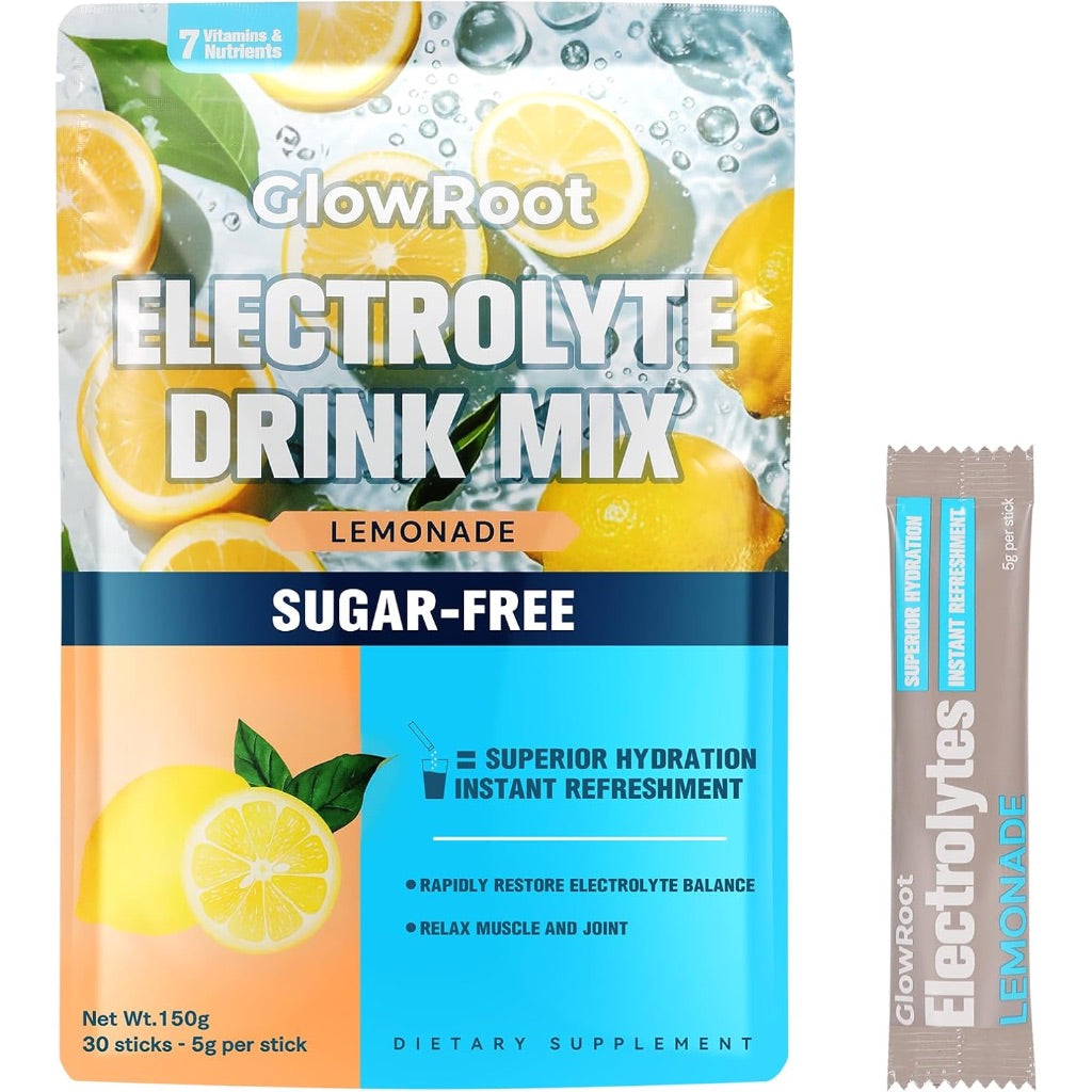 Daily Electrolyte Drink – Lemonade Flavor, 30 Stickpacks * 5g – Hydration Packets with 7 Electrolytes & Minerals - Non- GMO, Keto Friendly, & Sugar-Free Electrolyte Powder - 150g